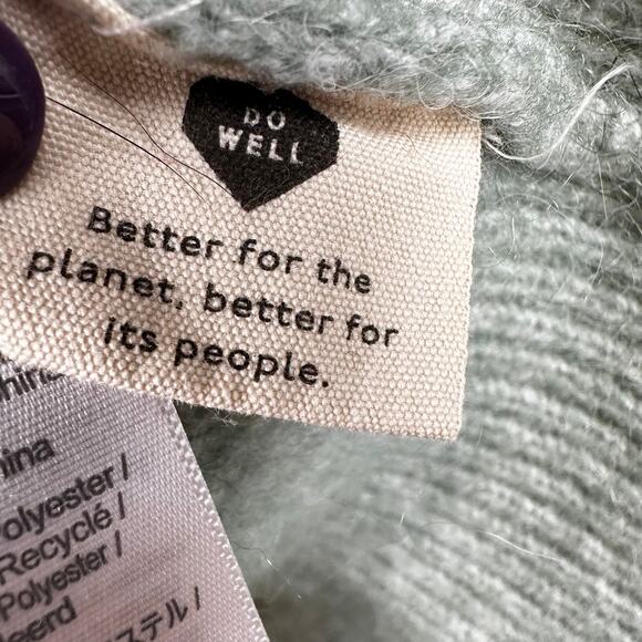 Madewell Cable Havener Pullover Sweater Wool Alpaca Cable Knit Sage 3X Boxy - Picture 12 of 16